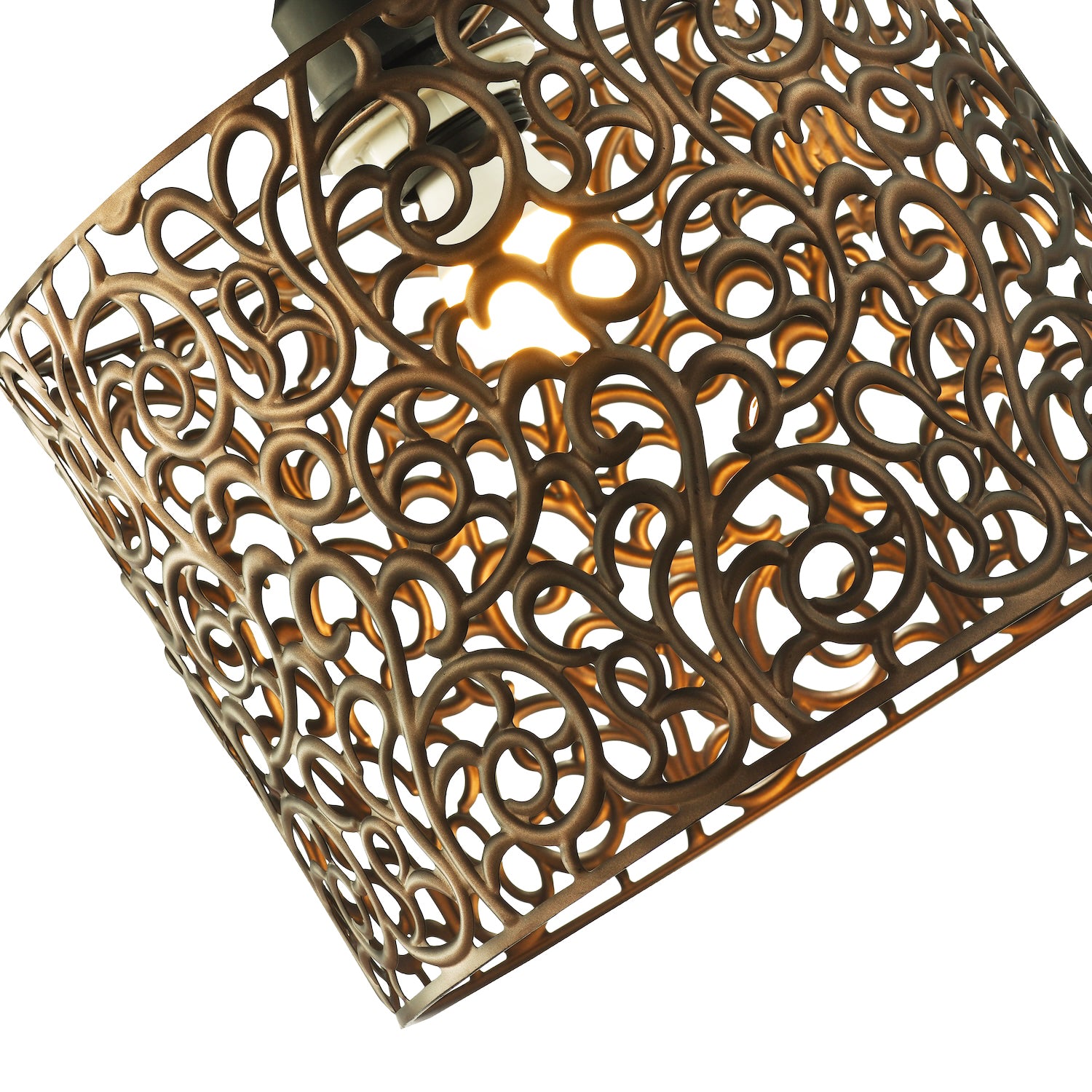 Elegant Classic Floral Matte Bronze Metal Ceiling Pendant Lamp Shade 19cm x 25cm Image 5