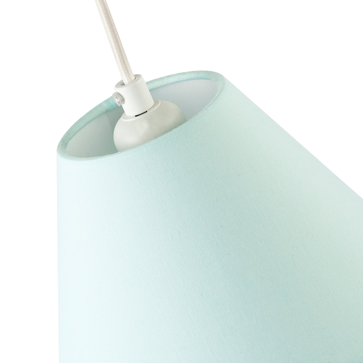 Traditional 8 Inch Duck Egg Blue Cotton Fabric Coolie Lamp Shade Image 4