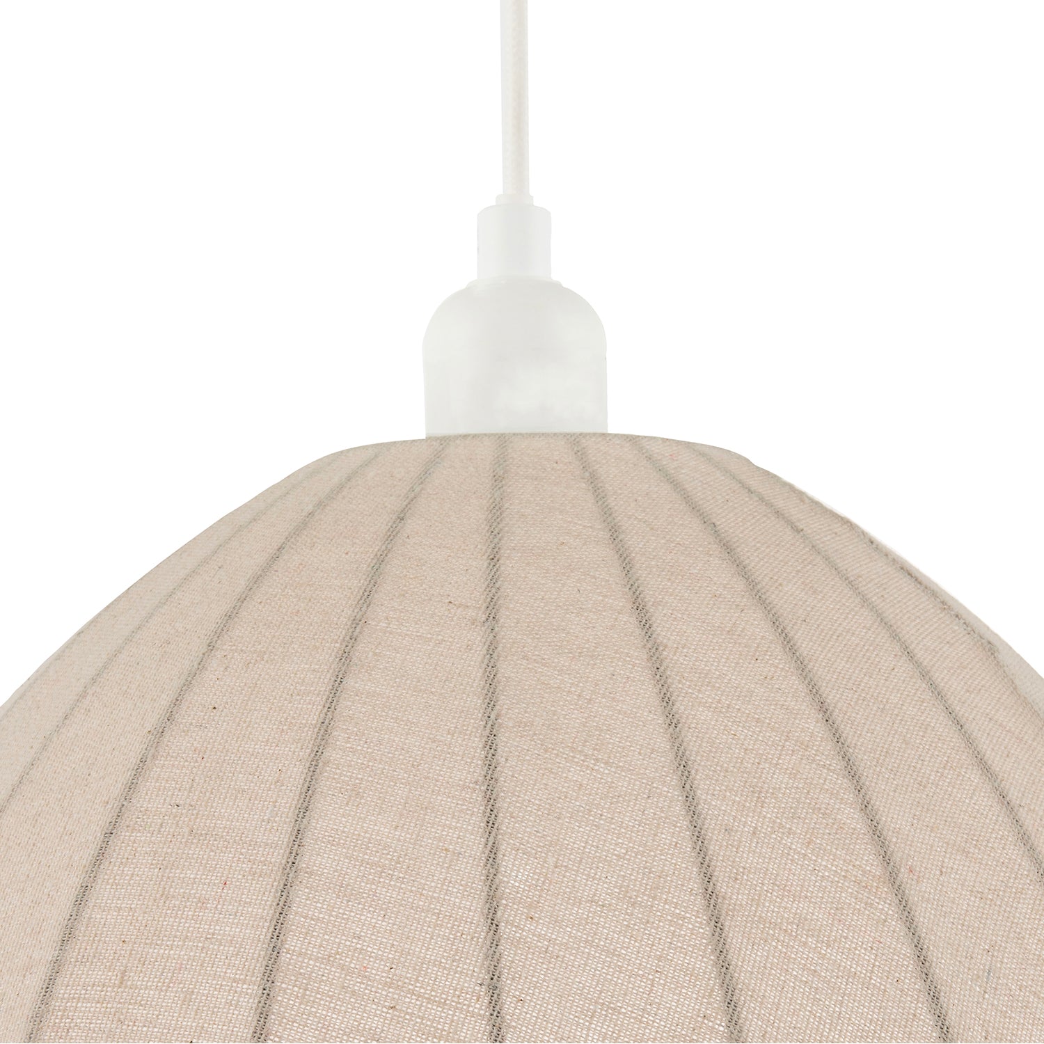 Natural Linen Oatmeal Beige Pendant Light Shade with Linking Rope Image 8