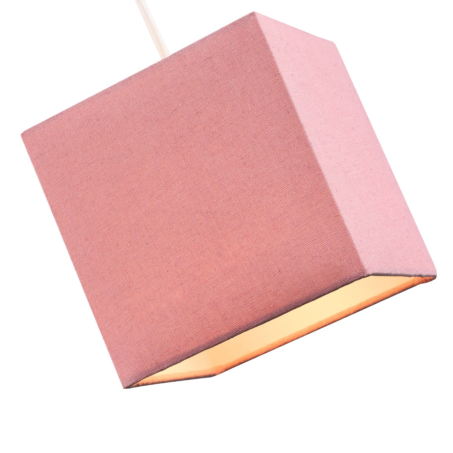 Contemporary and Stylish Blush Pink Linen Fabric Square 16cm Lamp Shade Image 4