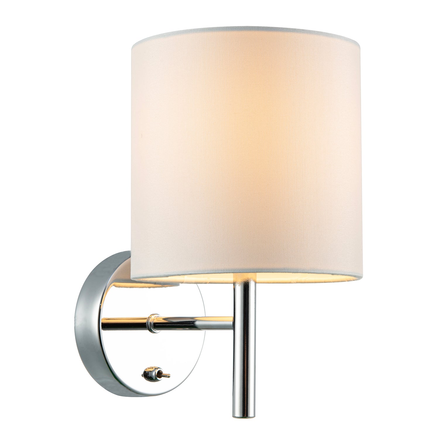 Contemporary Bedside Wall Lamp in Chrome with Toggle Switch and Shade Image 5