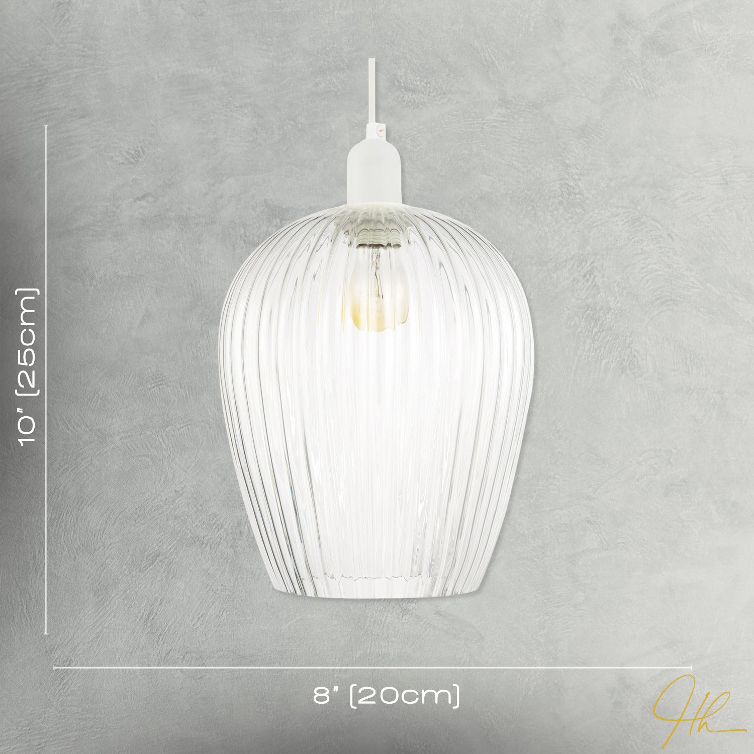 Modern Transparent Mini Line Ribbed Glass Pendant Ceiling Lamp Shade Image 7
