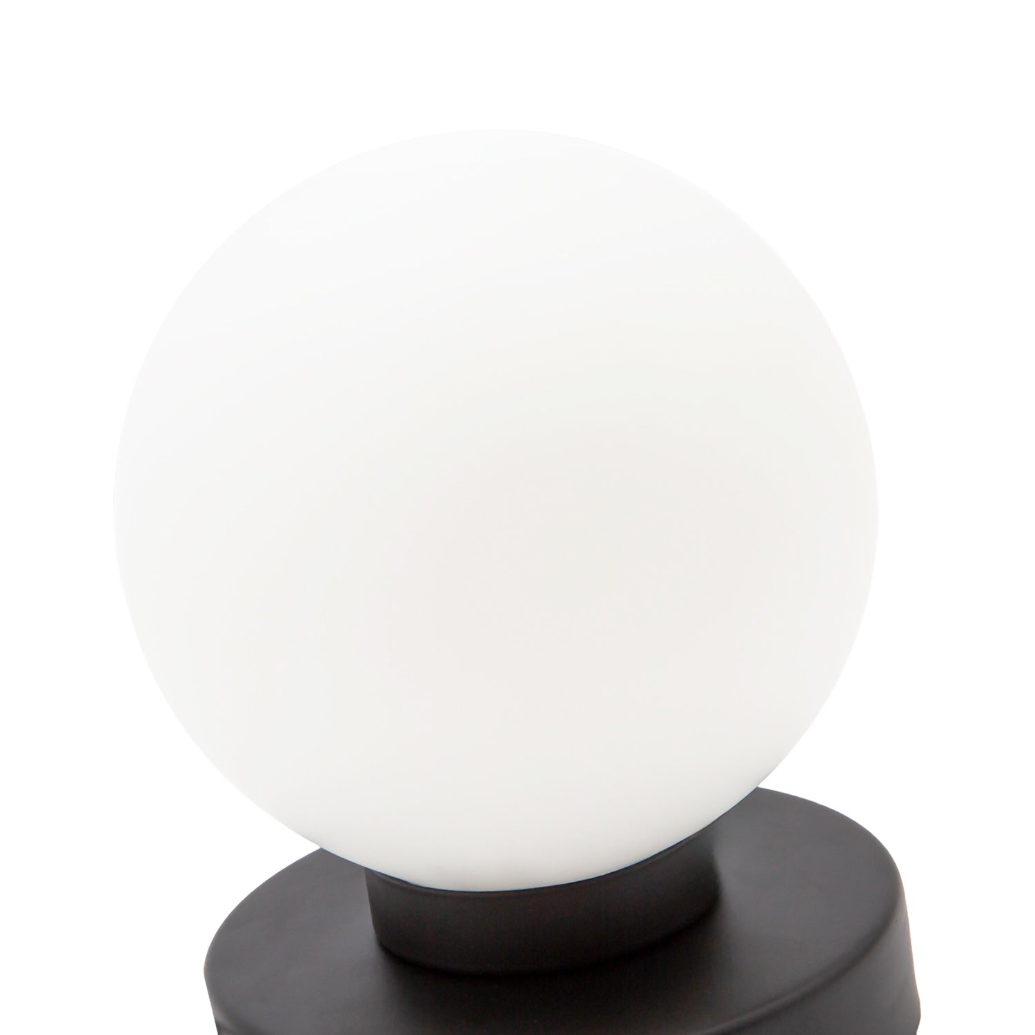 Contemporary Opal Glass Globe Table Lamp with Matte Black Round Base Image 3