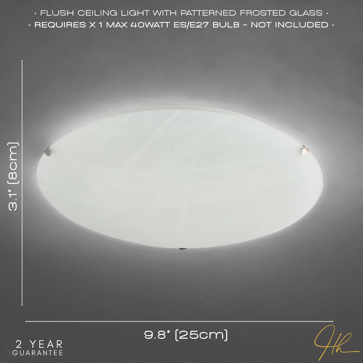 Traditional White Alabaster Circular Glass IP20 Flush 25cm Ceiling Light Fitting Image 4