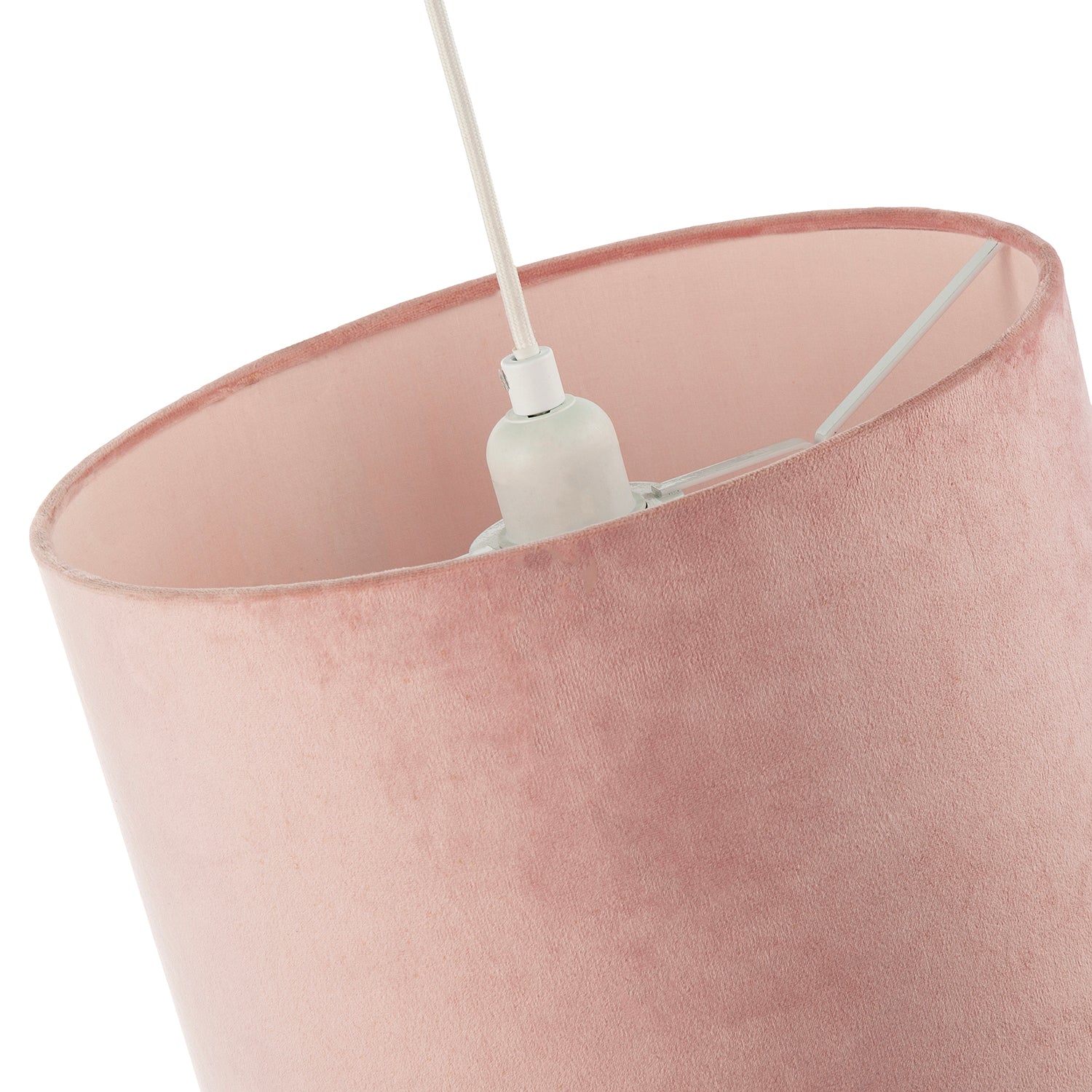 Soft Velvet Blush Pink Fabric Round Lamp Shade for Table or Pendant Image 5