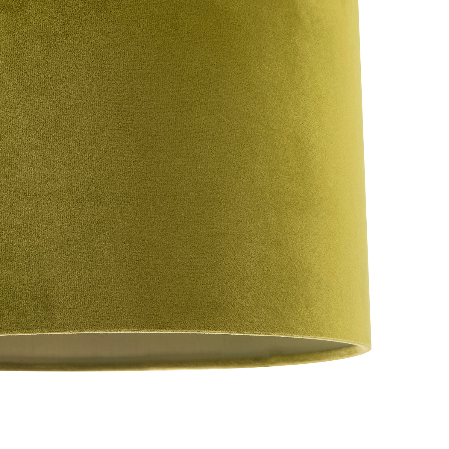 Soft Velvet Olive Green Fabric Round Lamp Shade for Table or Pendant Image 3