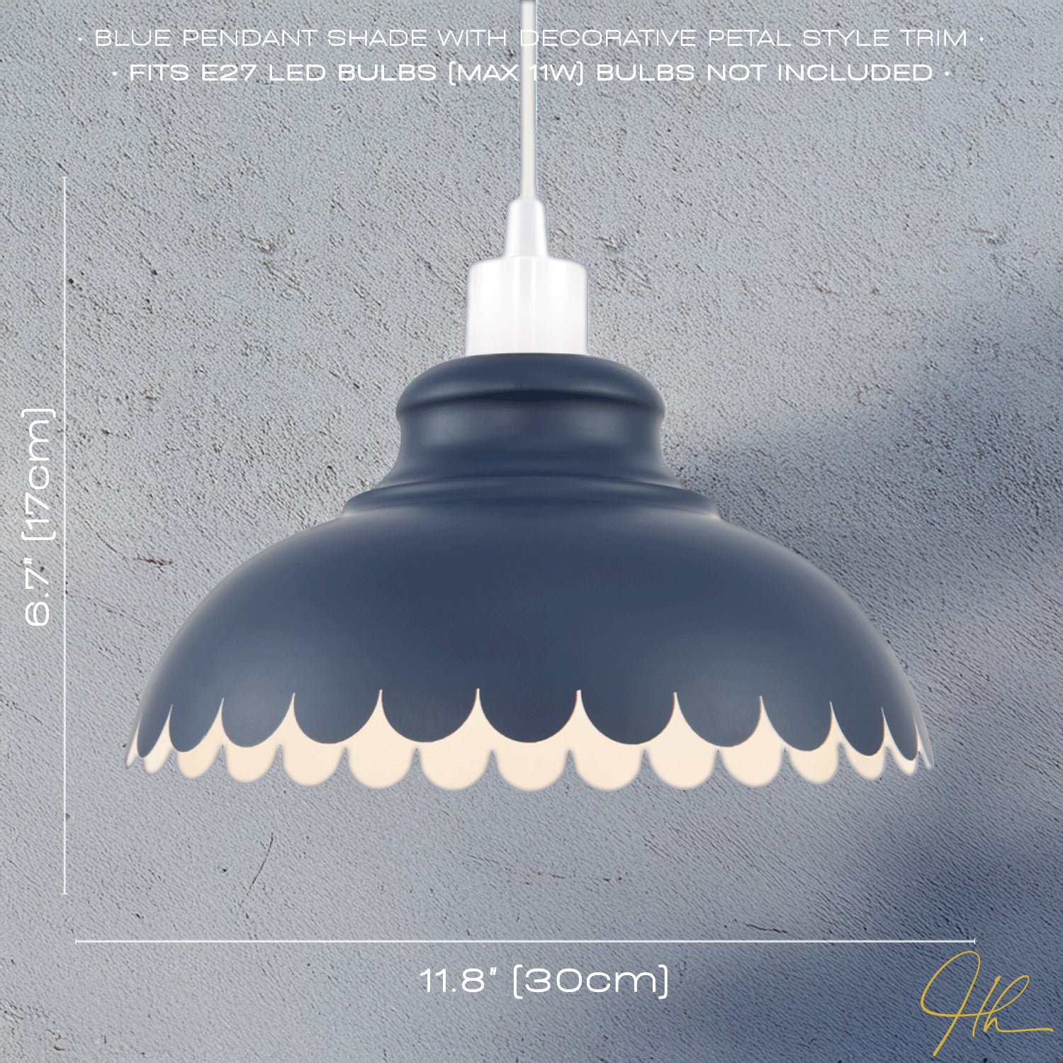Industrial and Modern Petal Design Navy Blue Metal Ceiling Pendant Light Shade Image 5