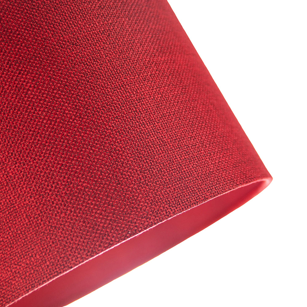 Contemporary and Sleek Red Plain Natural Linen Fabric Drum Lamp Shade 60w Max Image 5