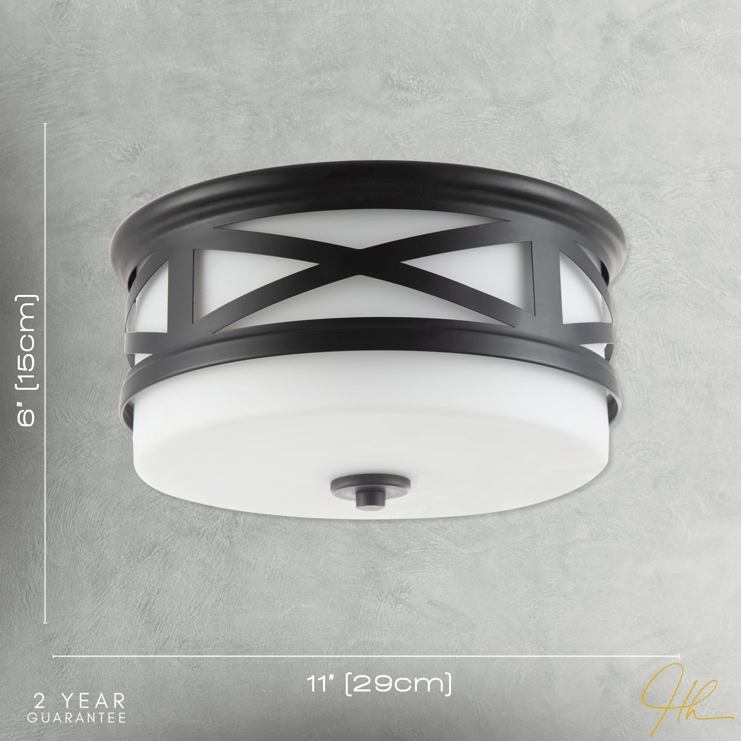 Vintage Classic Bathroom Flush Ceiling Light Fitting in Matte Black Image 7