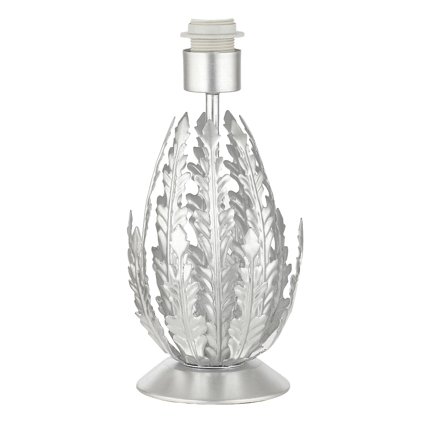 Contemporary and Unique Layer Leaf Table Lamp Base in Beautiful Silver Foil Leaf Image 1