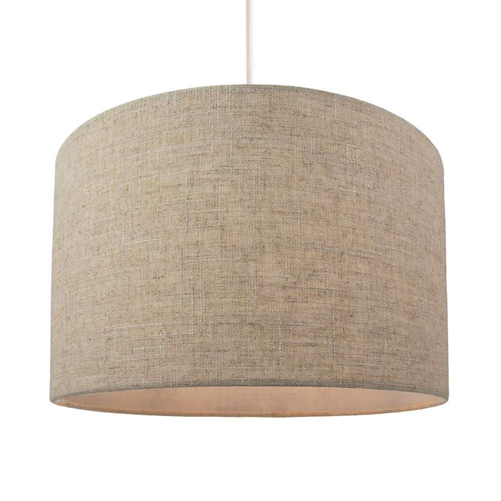 Contemporary and Stylish Natural Linen 14" Lamp Shade in Oatmeal - 35cm Diameter Image 2