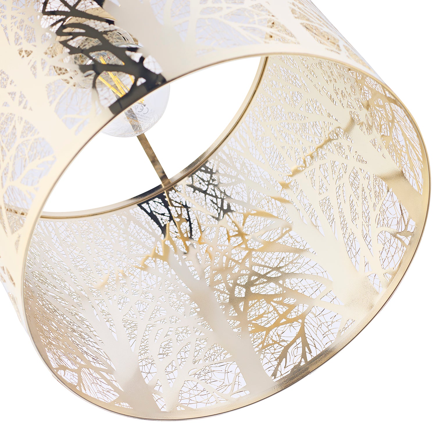 Unique and Beautiful Brushed Gold Metal Forest Design Ceiling Pendant Shade Image 5