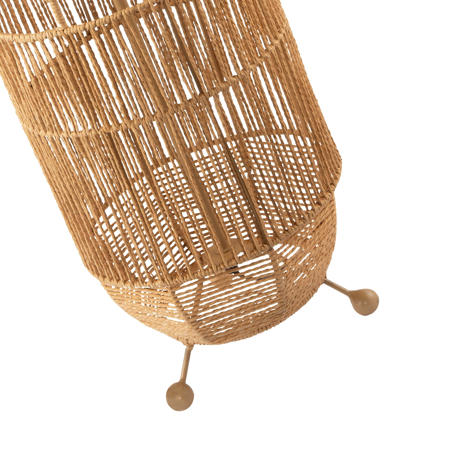 Moroccan Designed Floor Lamp in Vintage Twisted Paper and Metal Frame Image 3