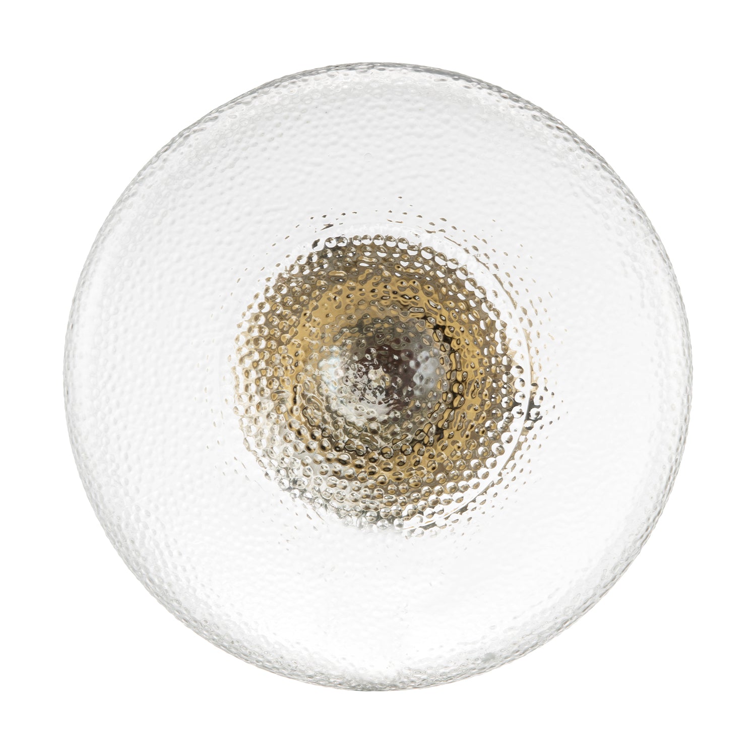 Antique Brass Semi Flush Ceiling Light with Dimpled Clear Glass Shade Image 3
