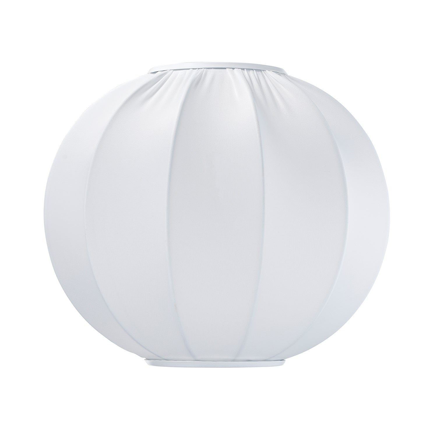 Modern Designer Ivory White Faux Silk Fabric Balloon Styled Pendant Lamp Shade Image 2