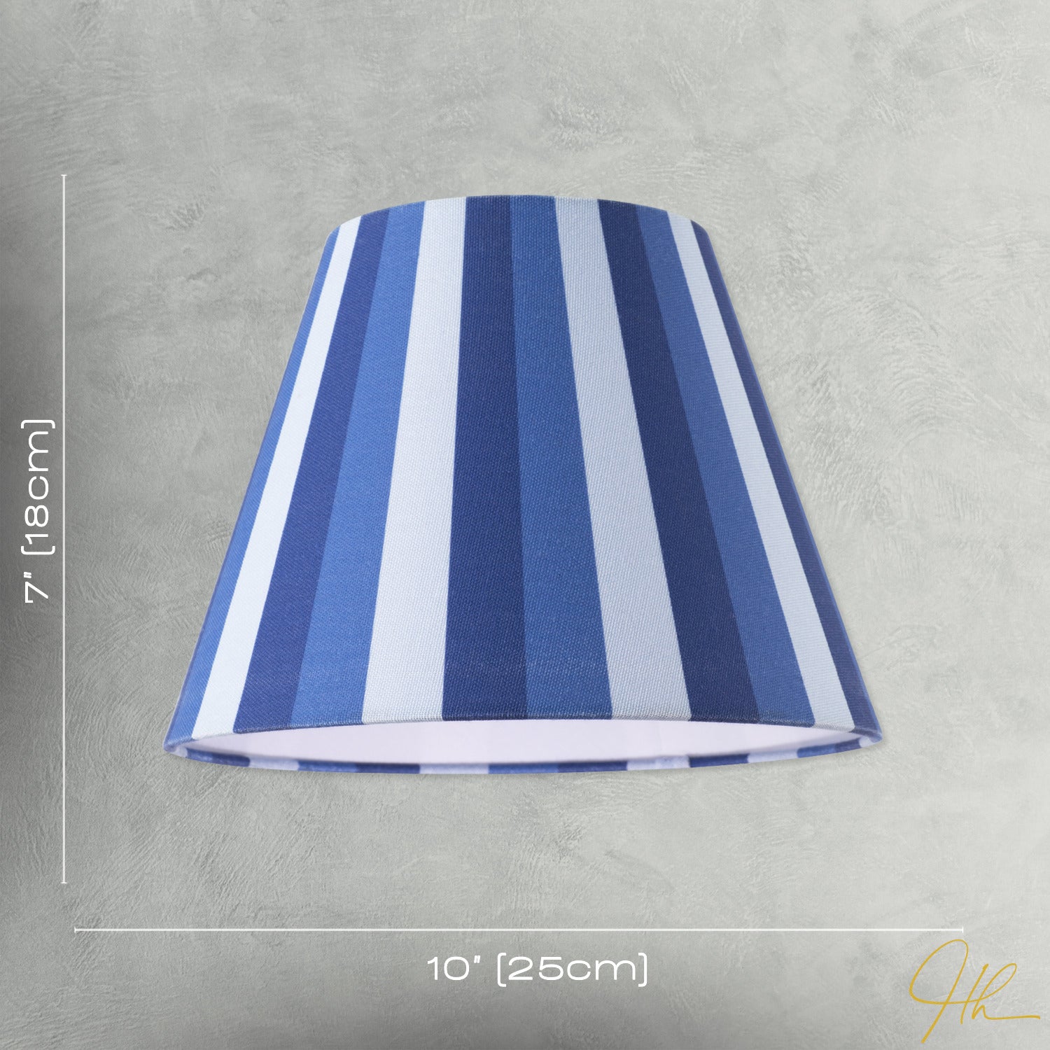 Multi Blue Tone Striped Linen Coolie Lamp Shade with Cotton Inner Image 7