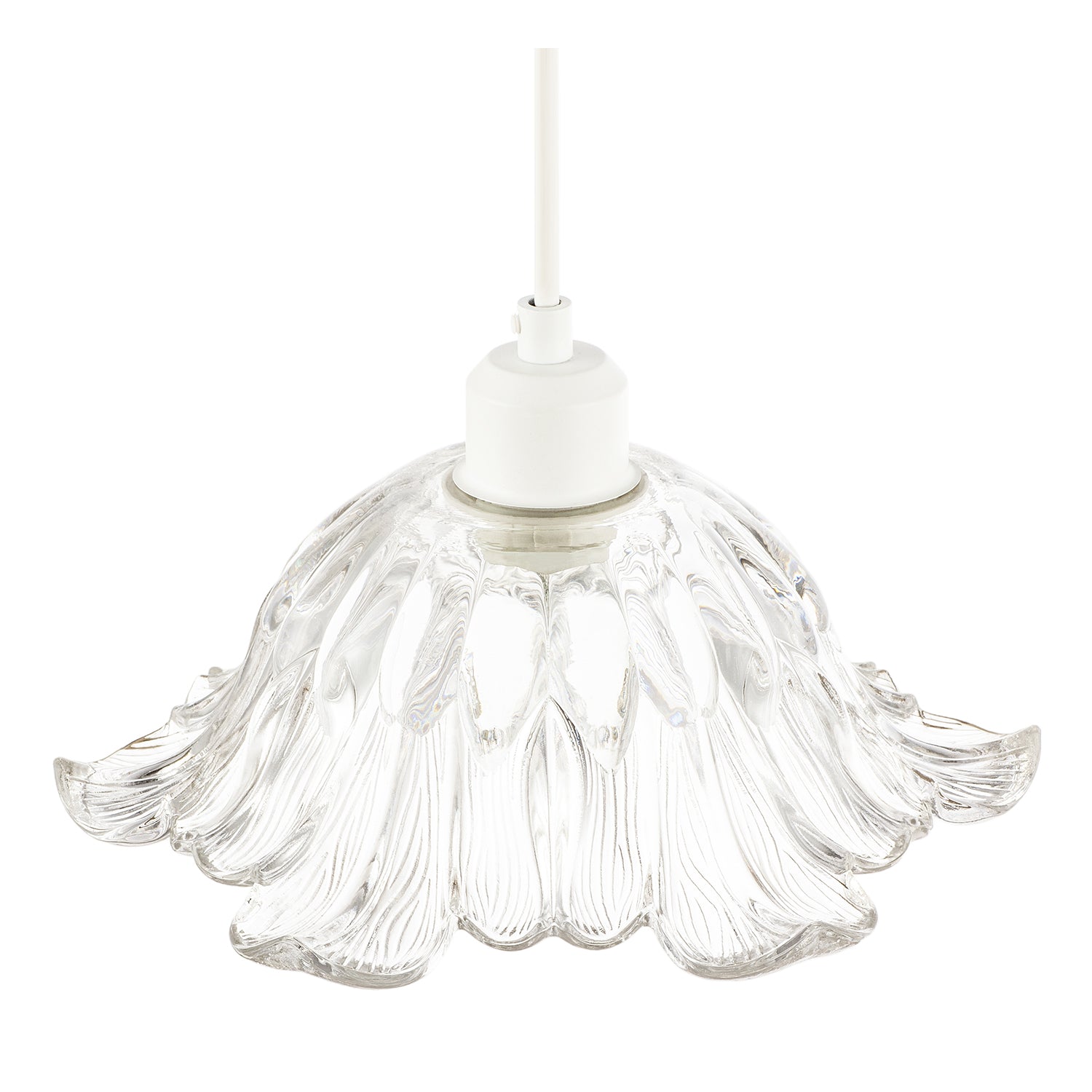 Art Nouveau Sculptural Clear Glass Pendant Ceiling Lighting Shade Image 3