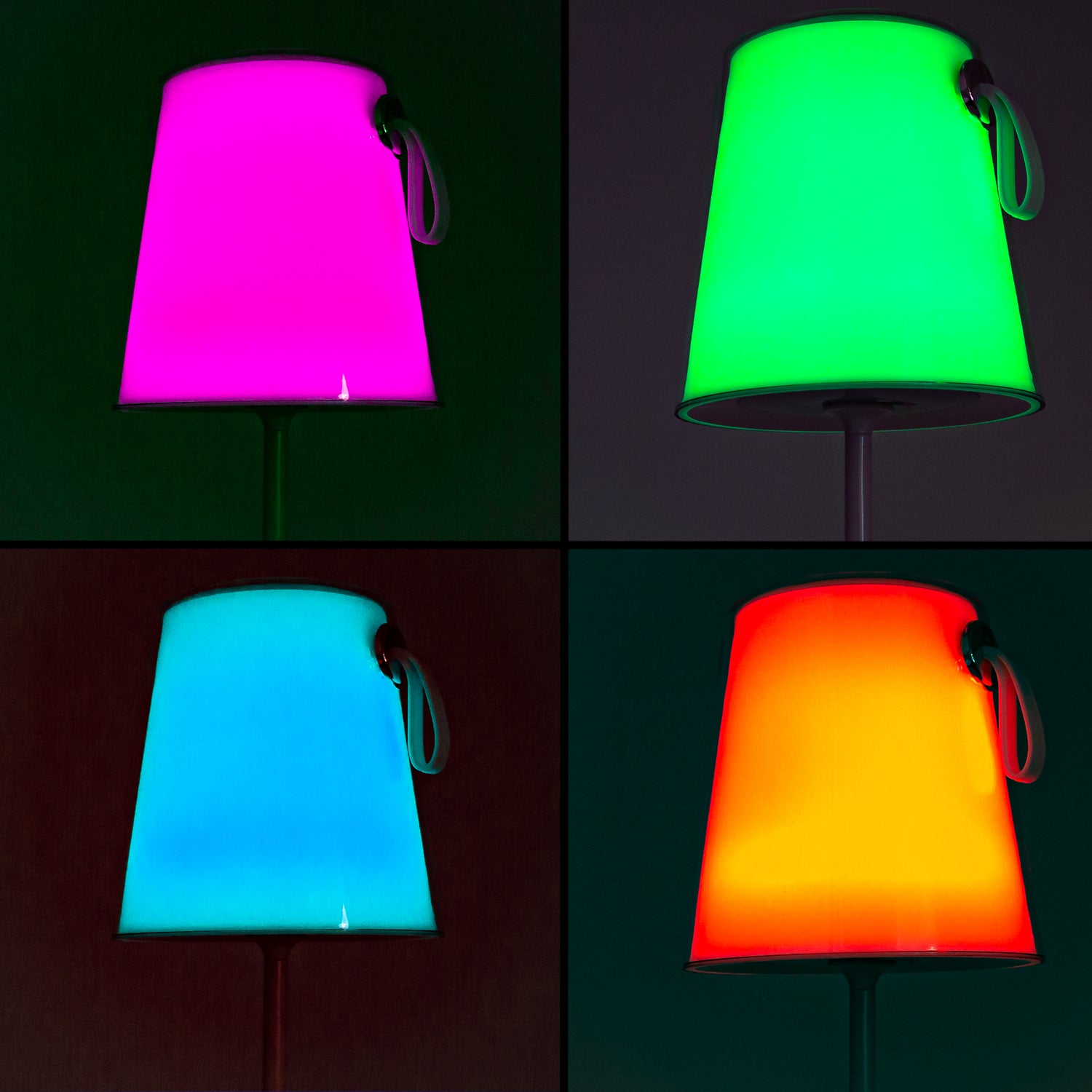 Tall Modern White LED Colour Changing Rechargeable Touch Table Lamp Image 3