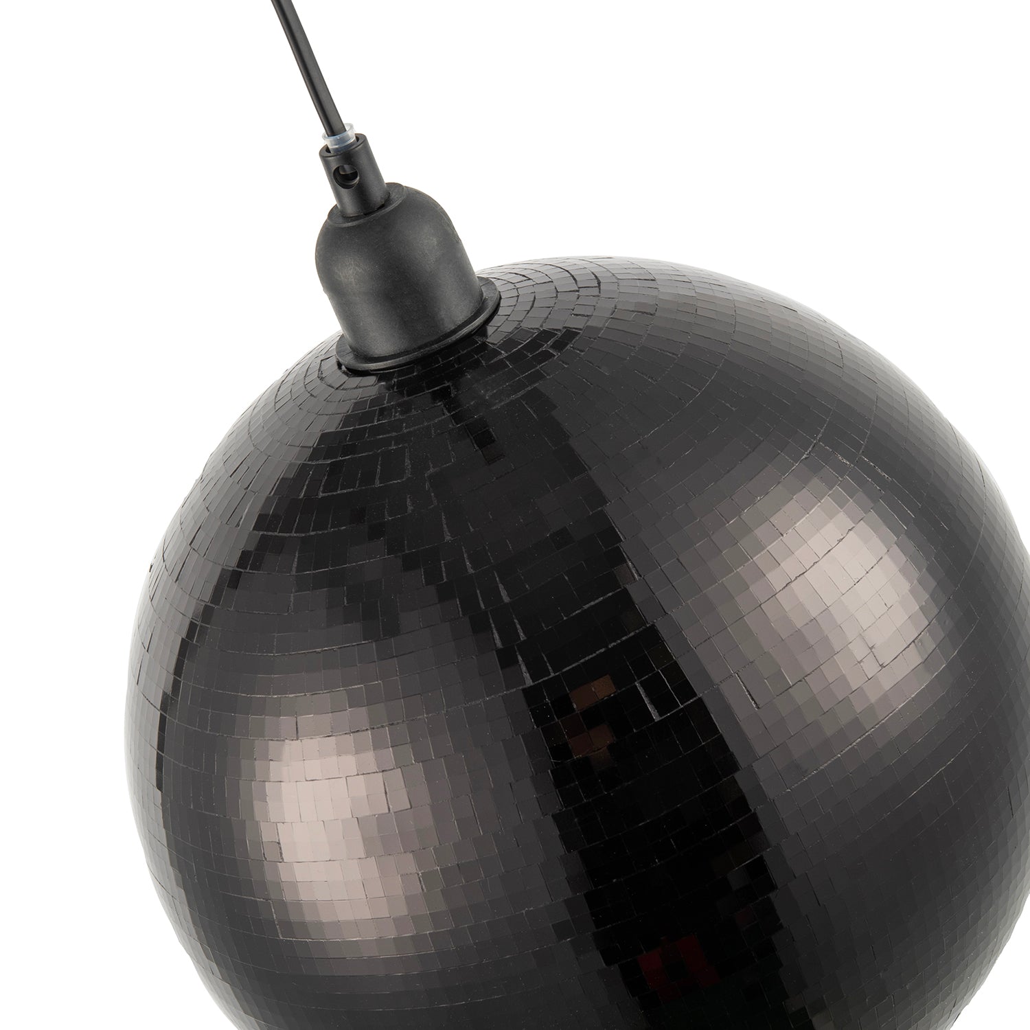 Modern Shiny Disco Mosaic Ball in Mirrored Black Tiles Retro Style Image 3