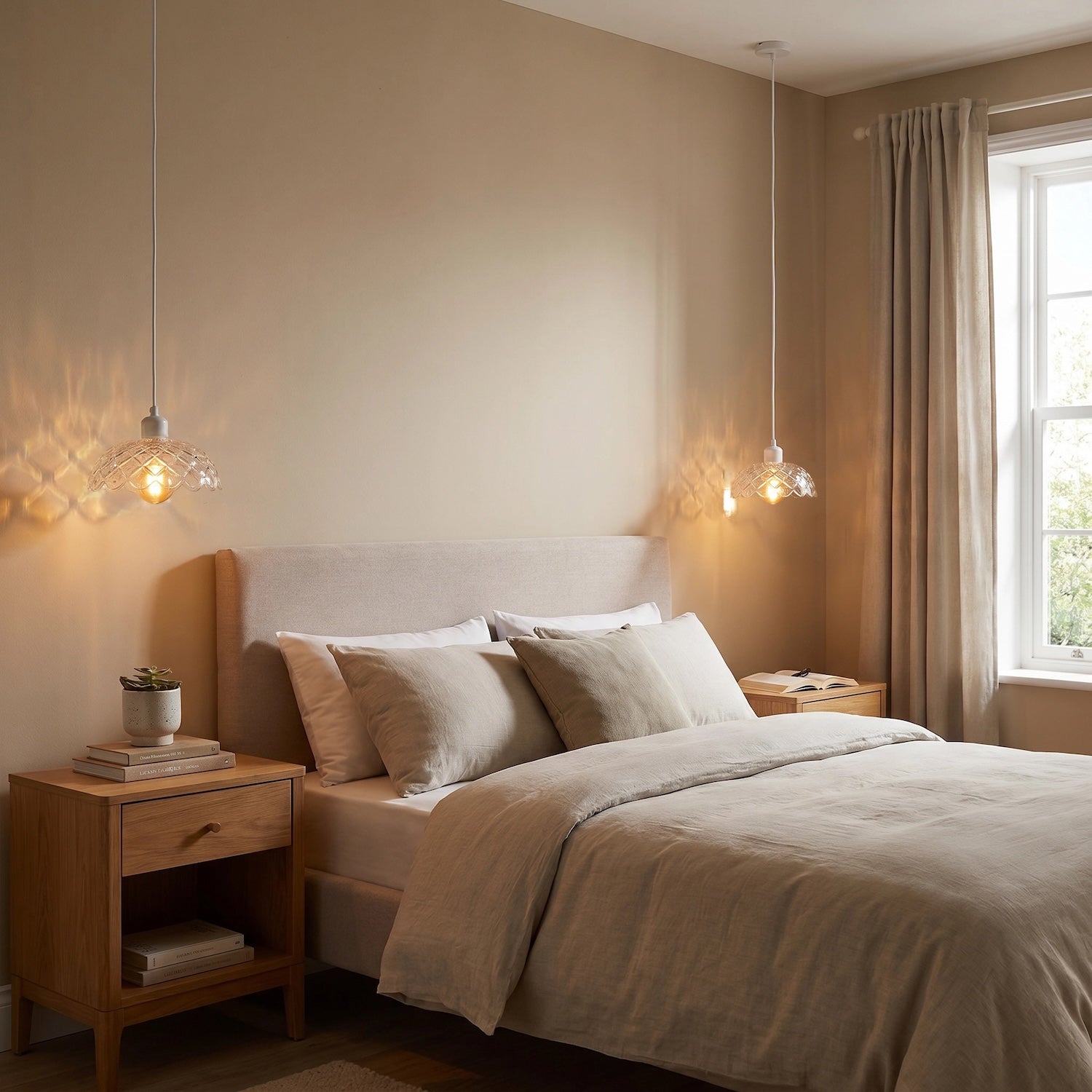 Modern Thick Transparent Glass Light Shade with Wavy Scalloped Edge Image 6