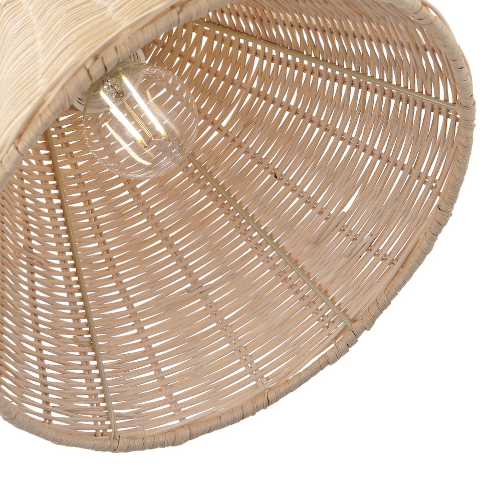 Traditional Empire Drum Designed Light Brown Rattan Wicker Ceiling Light Shade Image 3