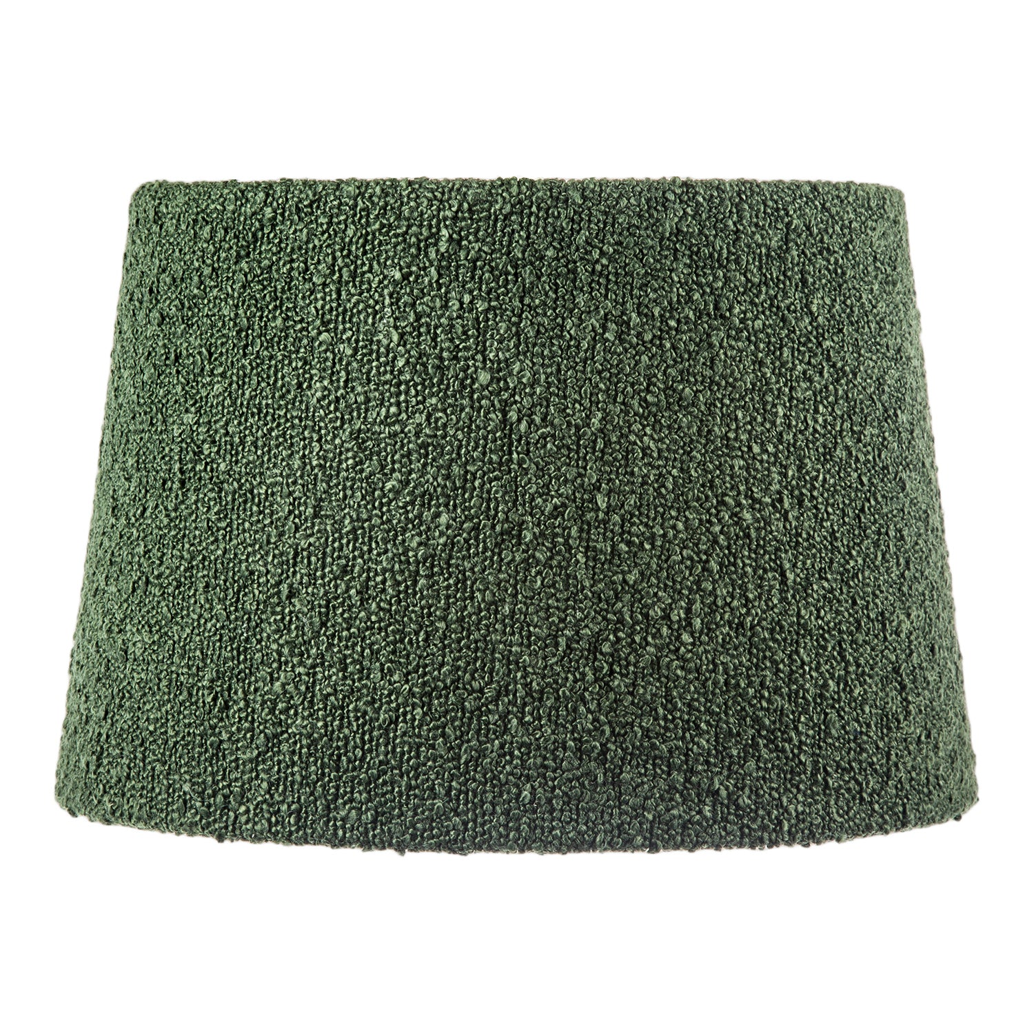 Elegant Rich Forest Green Tapered Lampshade in Boucle Lamb Wool Fabric Image 4