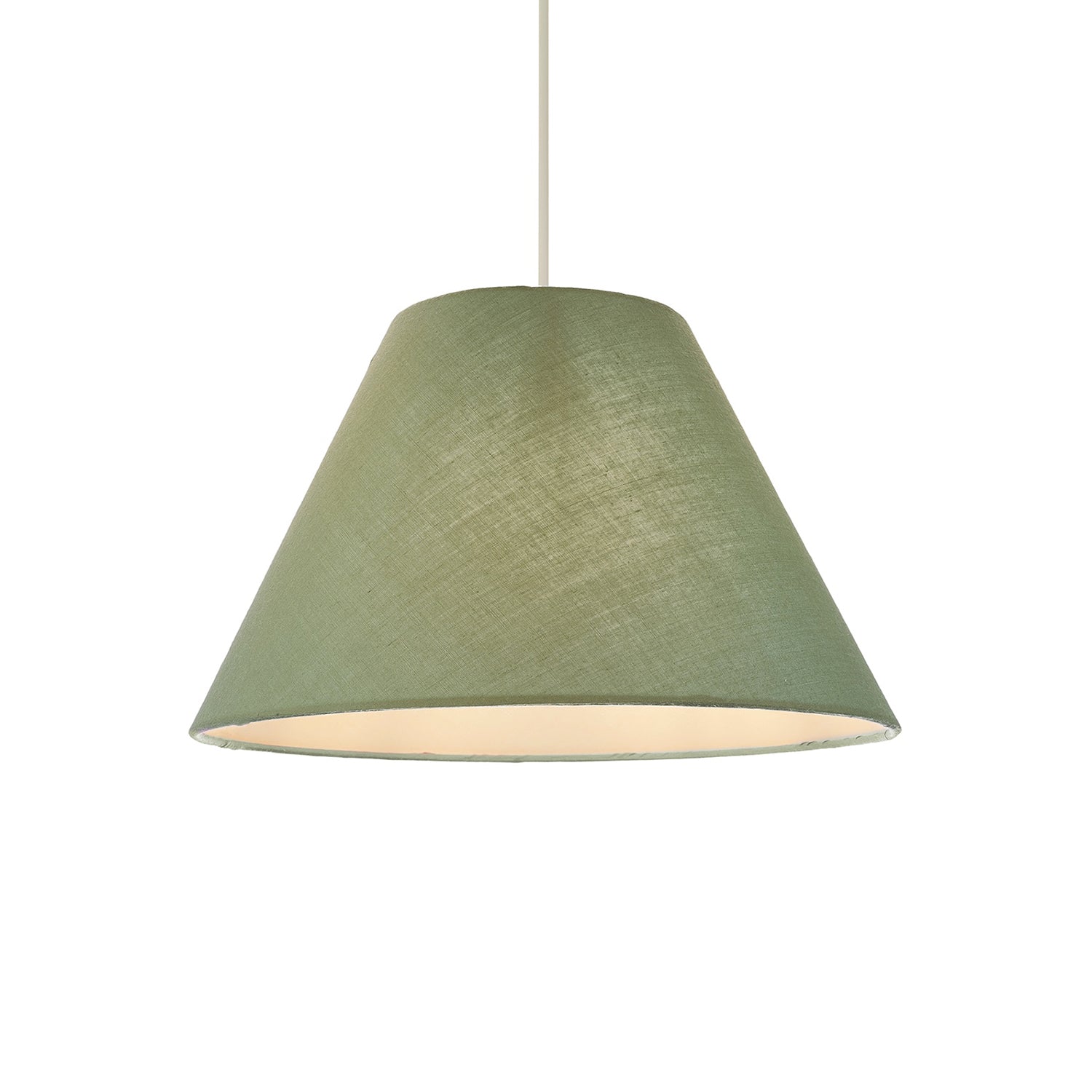 Traditional 8 Inch Olive Green Cotton Fabric Coolie Lamp Shade Image 2