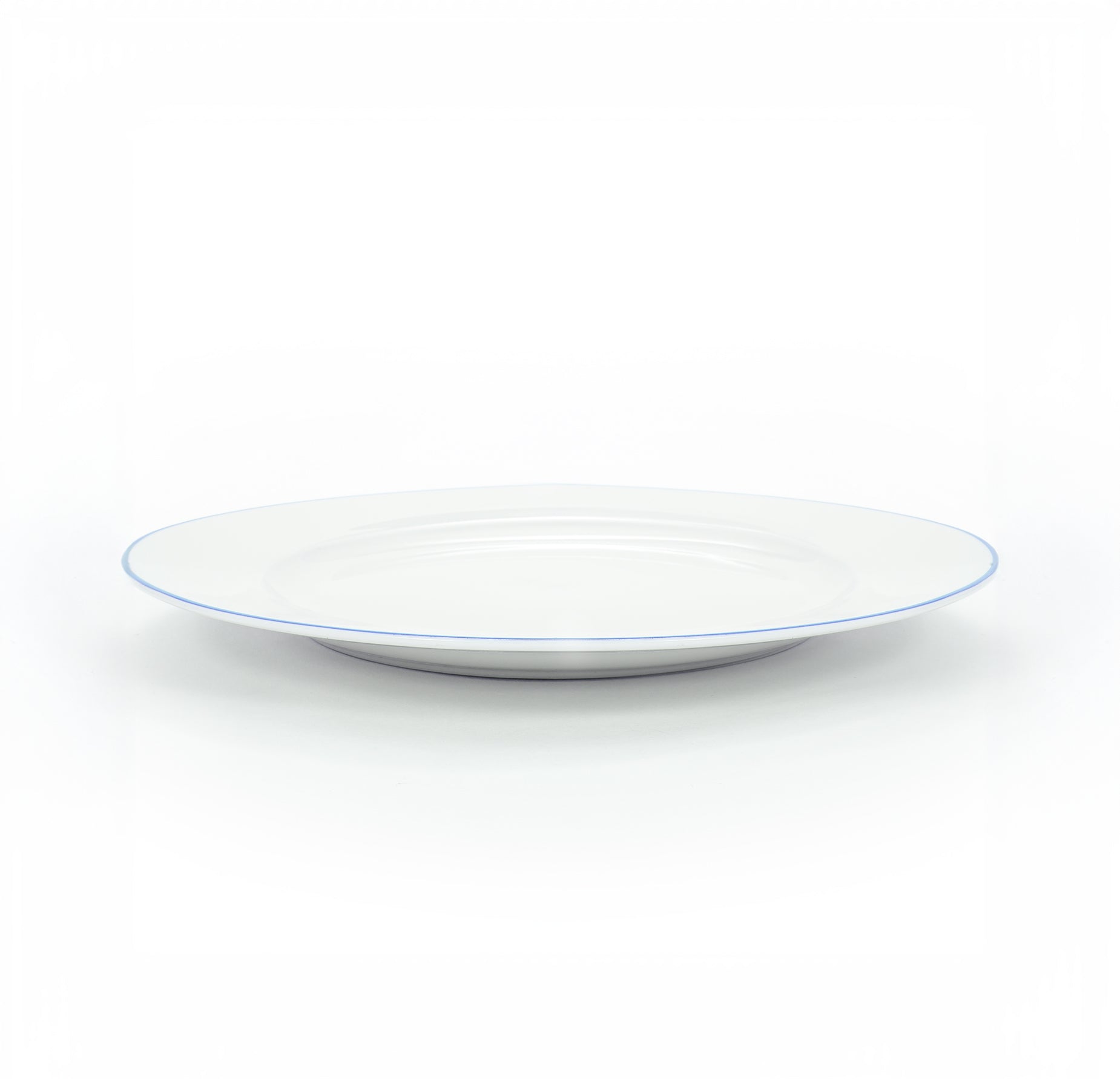 Set of 4 Durable White Ceramic Side Plates with Elegant Blue Rim Image 4