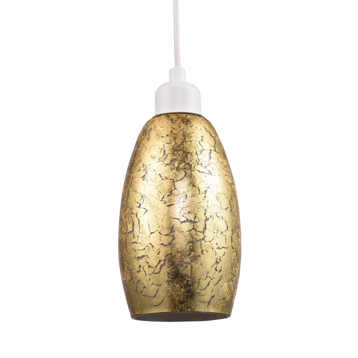 Modern Gold Foil Print Glass Pendant Light Shade with Curving Rectangular Body Image 4