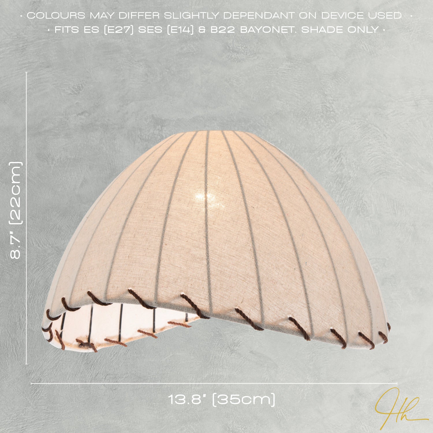 Natural Linen Oatmeal Beige Pendant Light Shade with Linking Rope Image 6