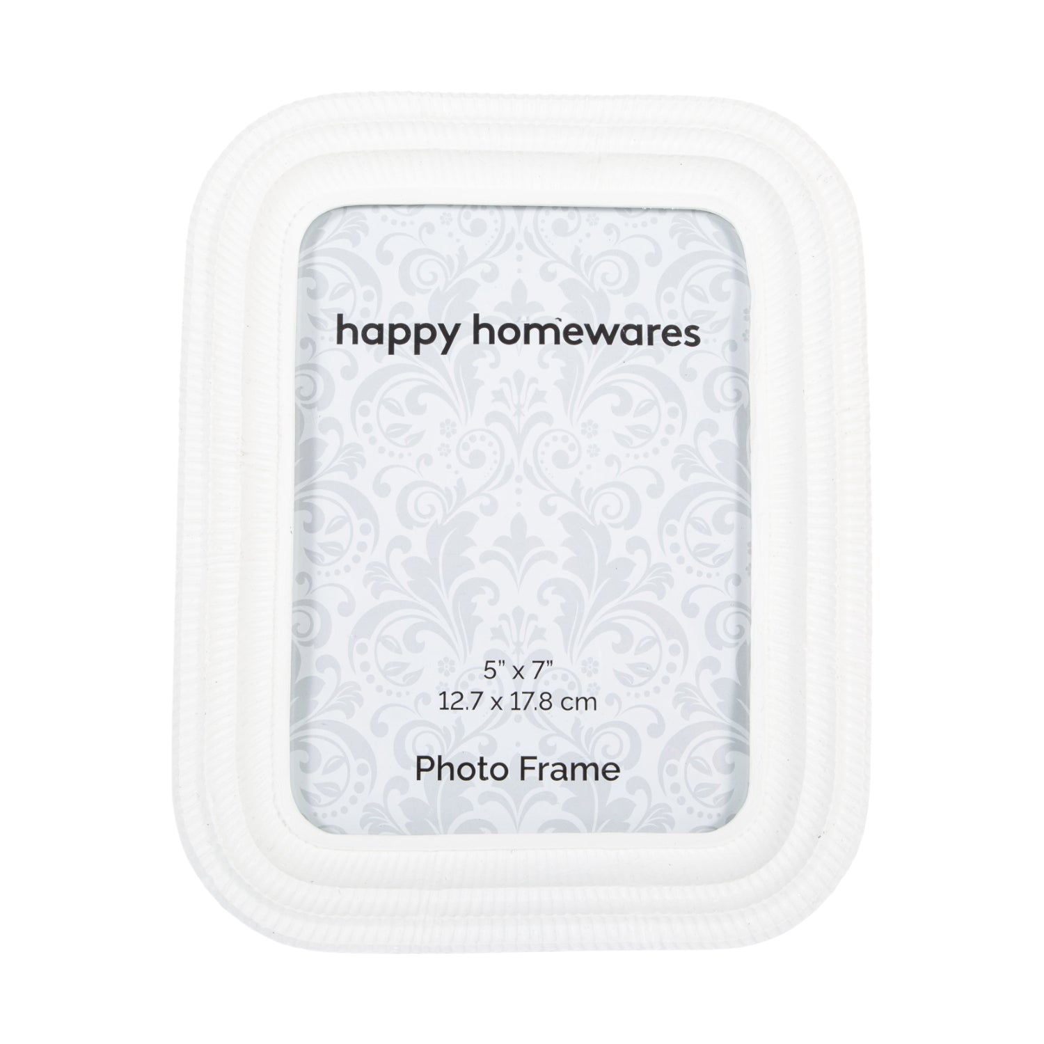 Traditional and Sleek White Resin 5x7 Picture Frame with Curved Corners Image 1