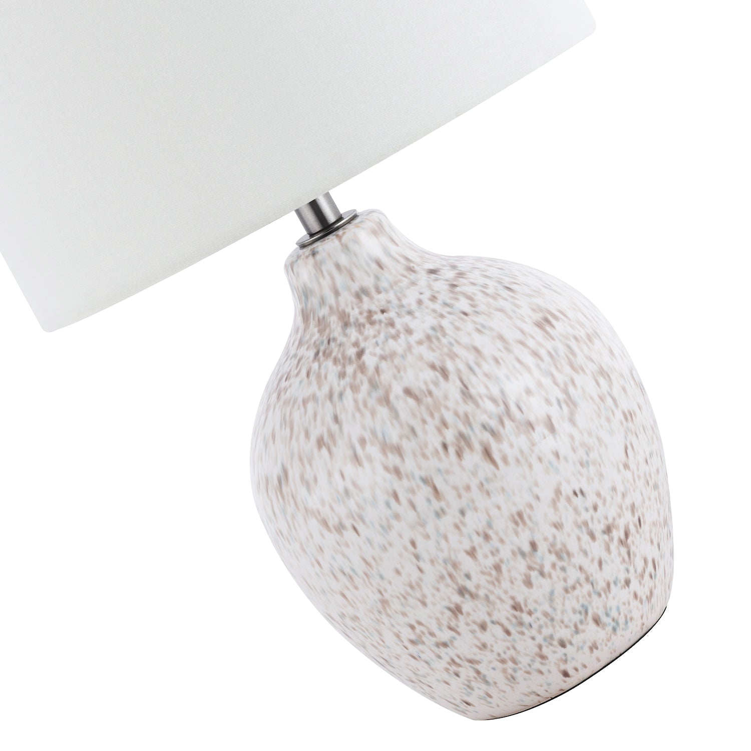 Taupe and Cream Gloss Snowflake Design Ceramic Table Lamp Base with Clear Cable Image 3