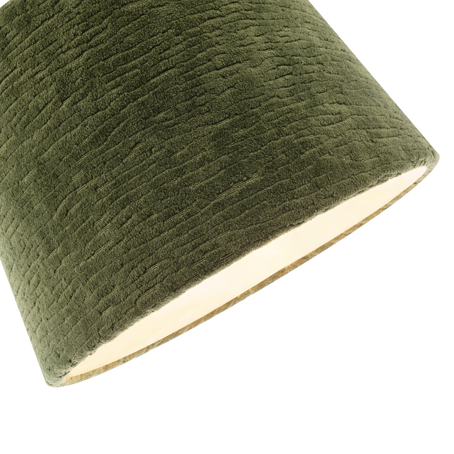 Thick Lined Textured Forest Green Velvet Lamp Shade with Satin Inner Image 3