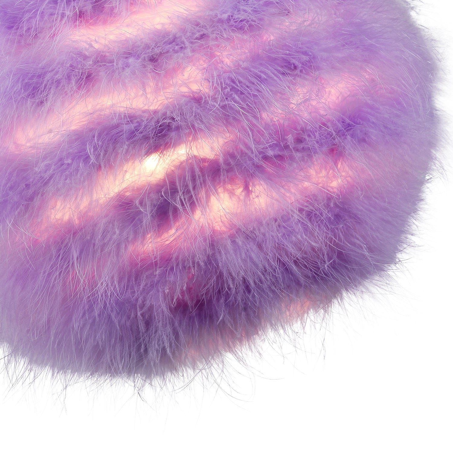 Modern and Chic Small Real Soft Lilac Feather Decorated Pendant Lamp Shade Image 4