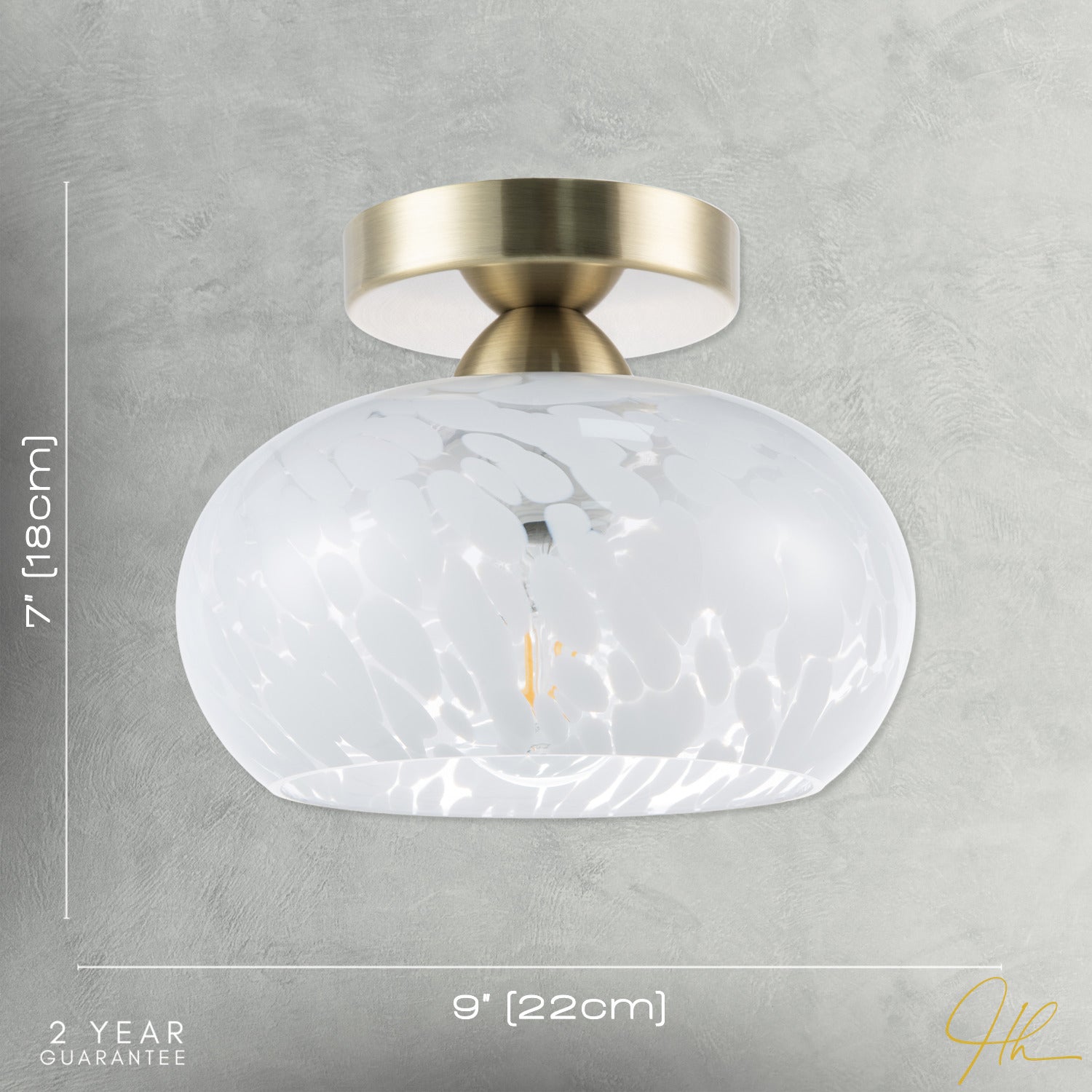 Antique Brass Ceiling Light Fitting with White Snowflake Glass Shade Image 7