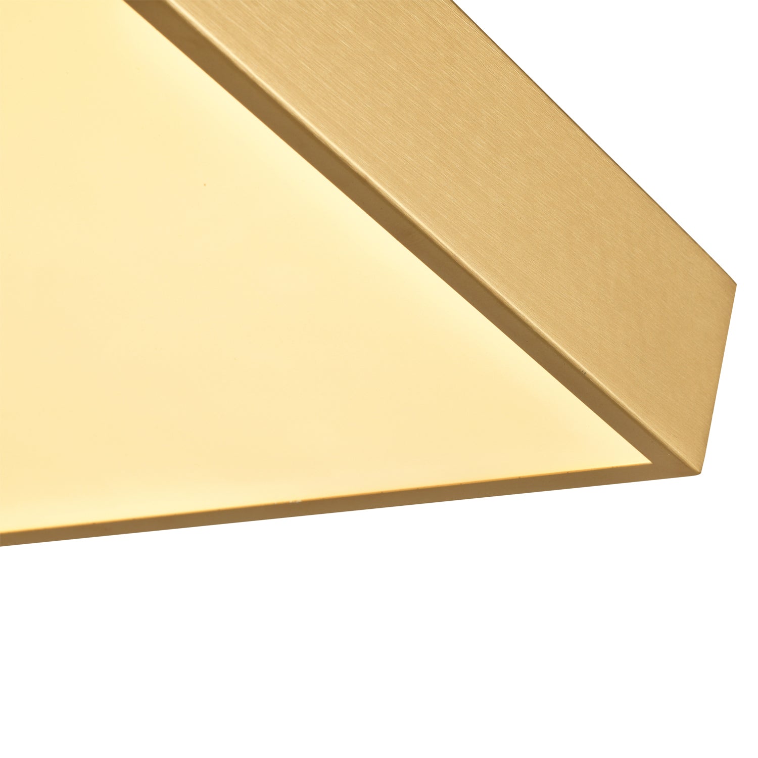 Modern 25w LED Flush Square Ceiling Light in Brushed Gold with Opal Diffuser Image 3