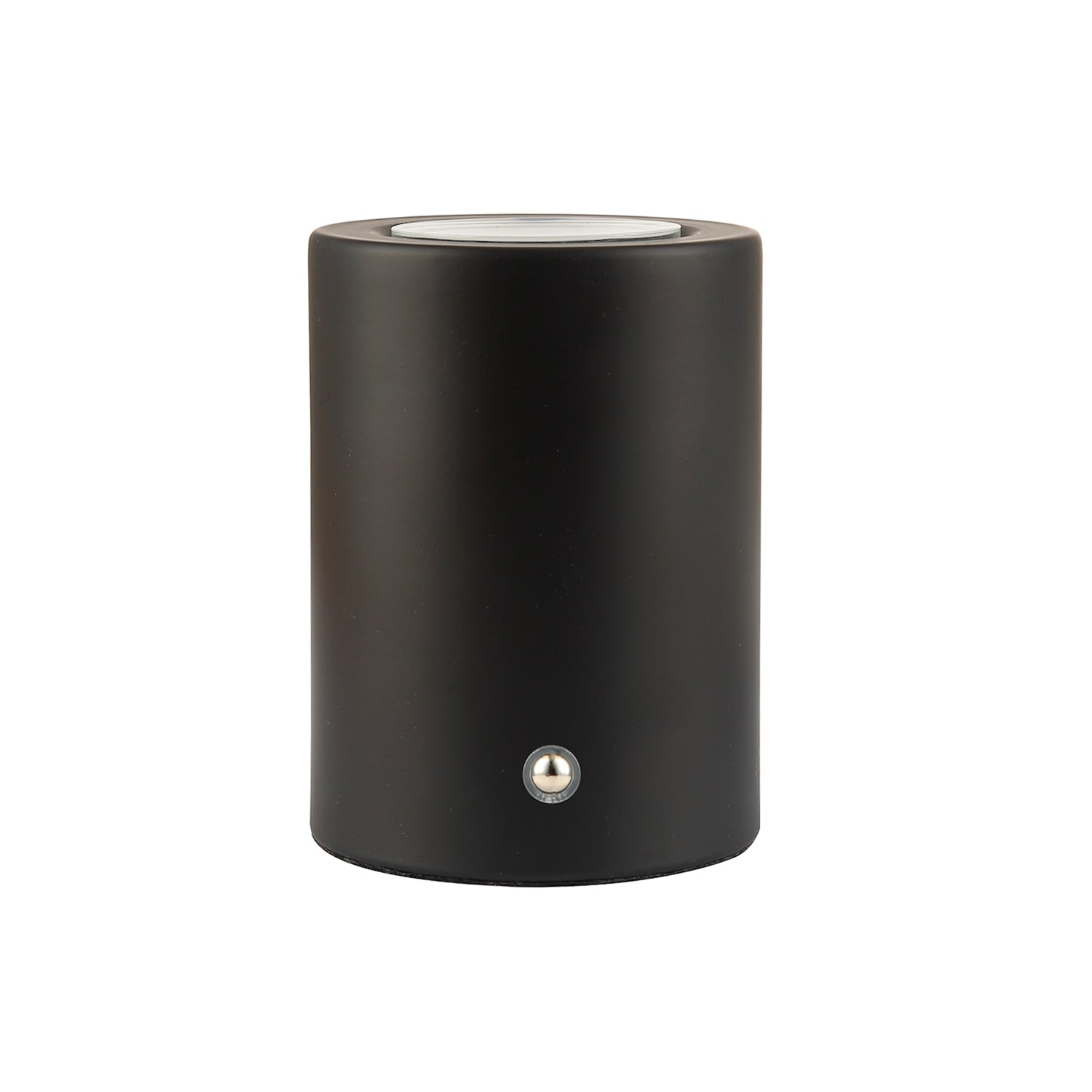 Modern Rechargeable Can-Style Table Lamp in Matte Black with Touch Dimmer Button Image 1