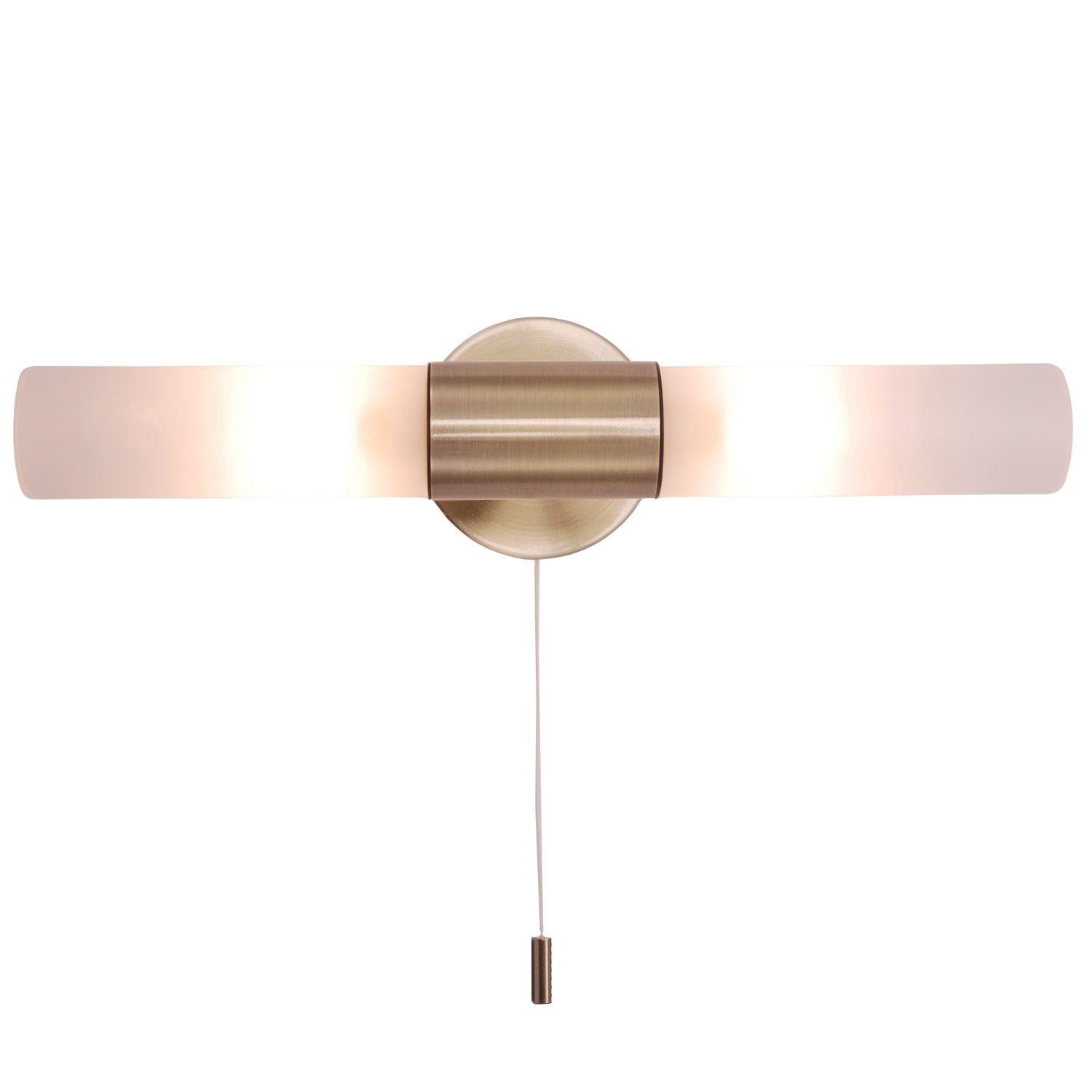 Modern Brass IP44 Rated Bathroom Wall Light Fitting with Tubular Glass Shades Image 5