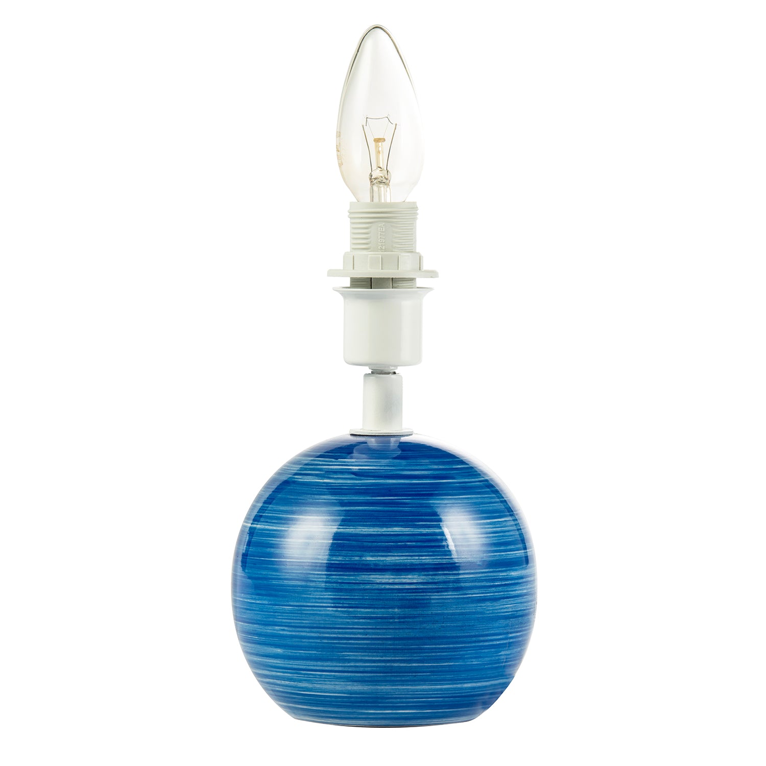 Blue and White Ceramic Gloss Table Lamp Base with Tiltable Lamp Holder Image 4