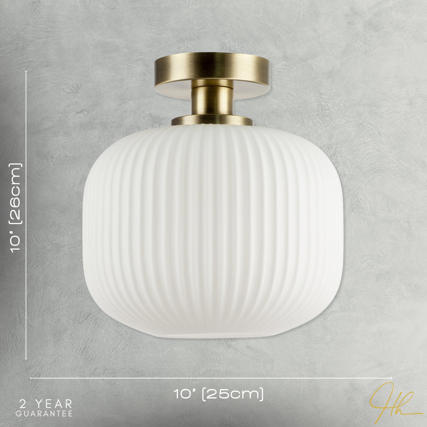 Antique Brass Bathroom Ceiling Light with Opal Ribbed Glass Shade Image 7
