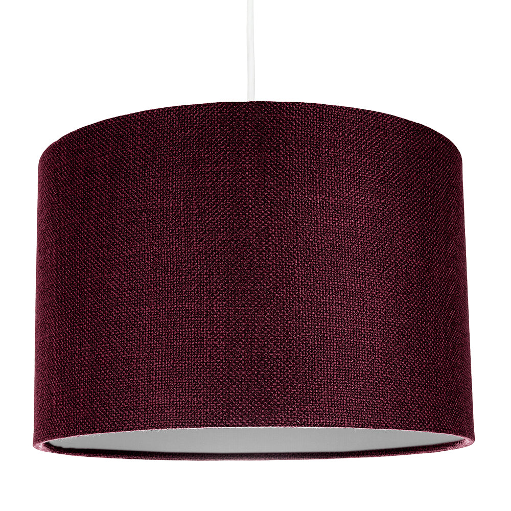 Contemporary and Sleek Purple Plain Linen Fabric Drum Lamp Shade 60w Maximum Image 2