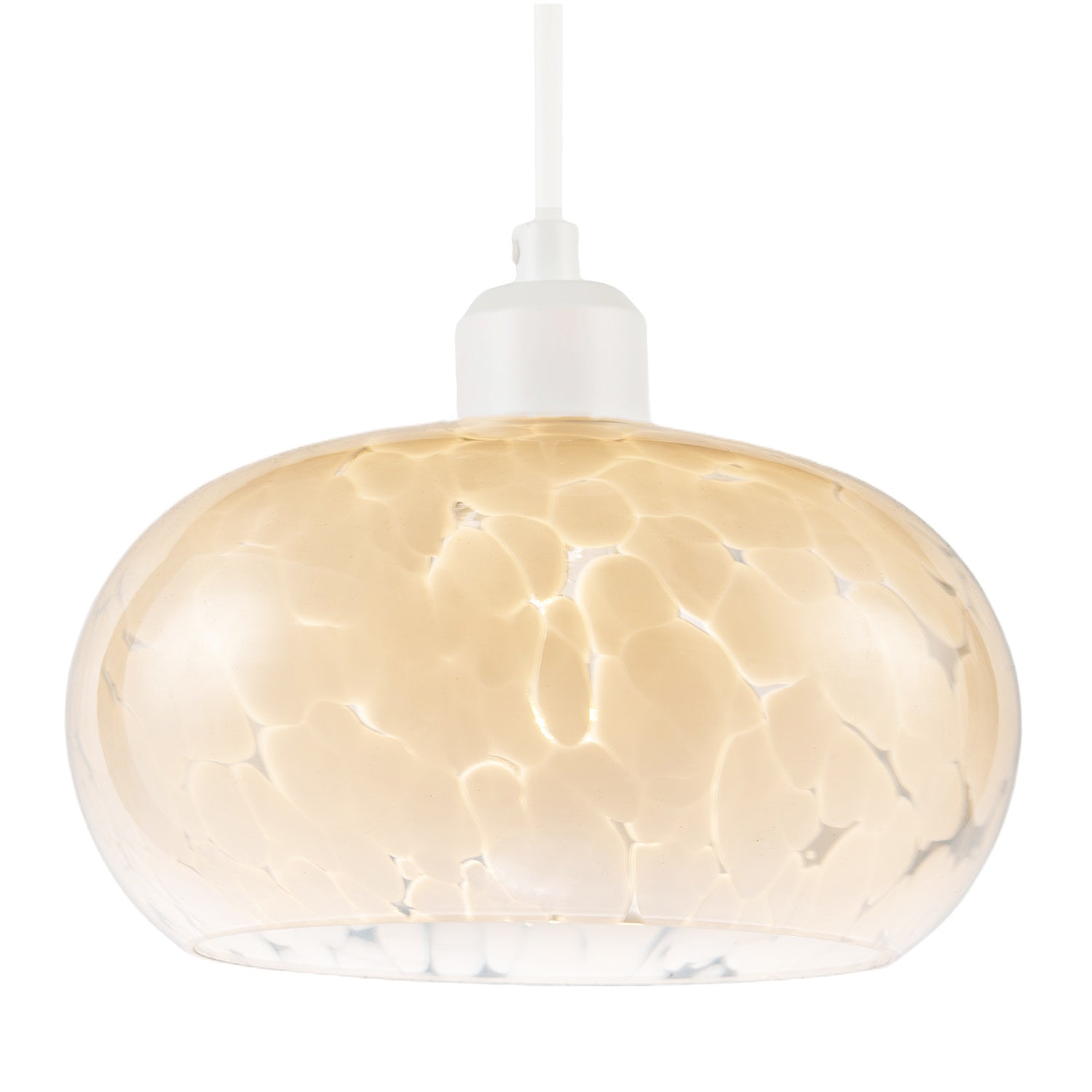 Designer Opal White Snowflake Domed Glass Pendant Ceiling Light Shade Image 2