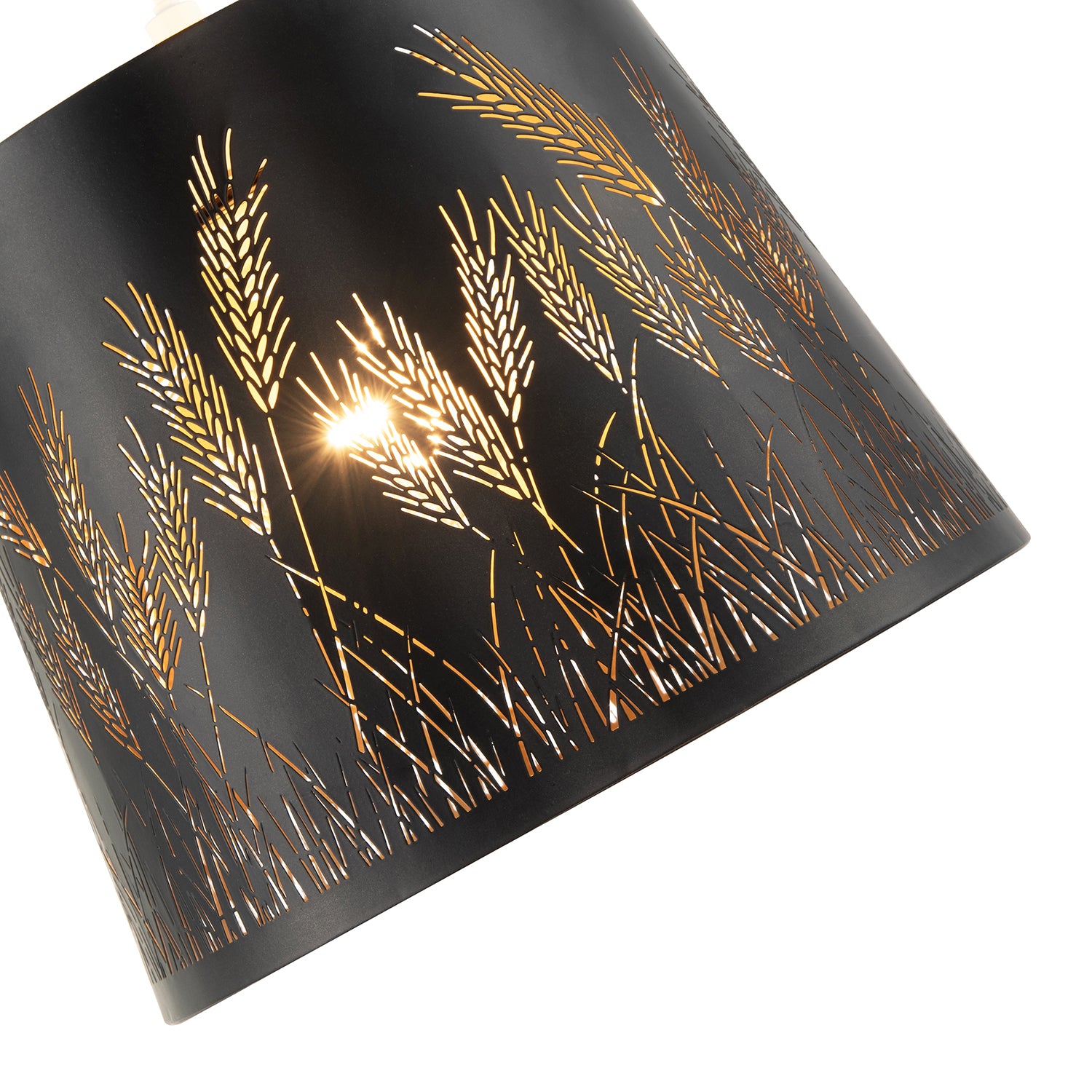 Corn Field and Grass Laser Cut Black Pendant Shade with Gold Inner Image 3