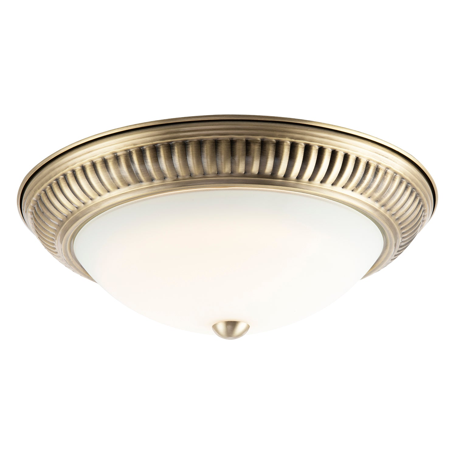 Modern LED IP44 Flush Ceiling Light in Antique Brass with Sensor Image 2
