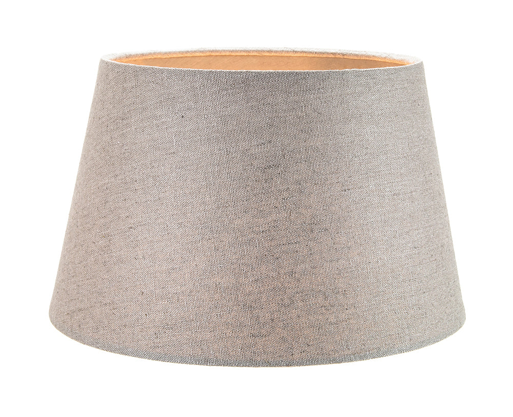 Traditional 12 Inch Grey Linen Fabric Drum Table/Pendant Lampshade 60w Maximum Image 2