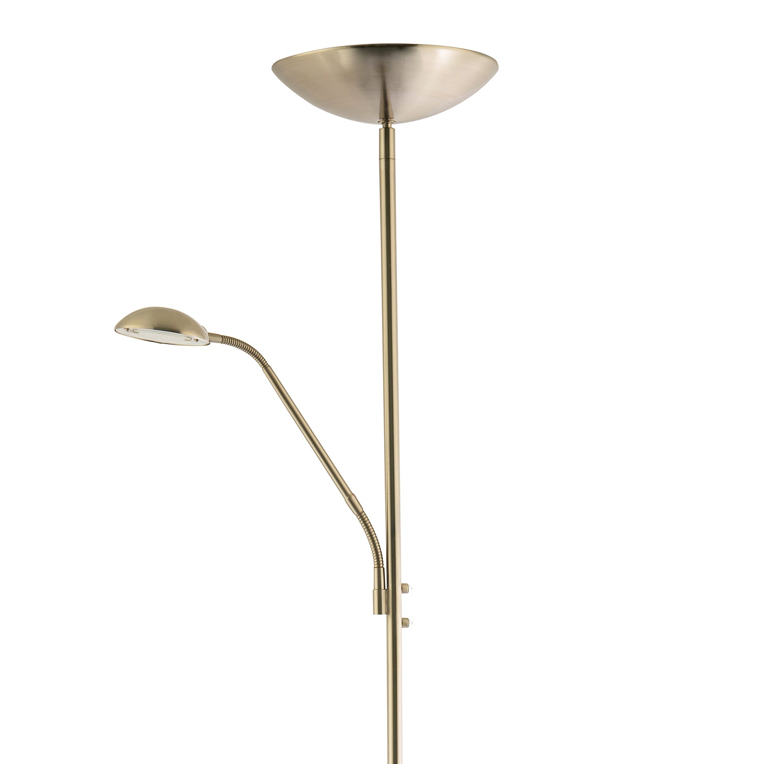 Sleek LED Mother and Child Floor Lamp in Satin Nickel with Memory Dimmer Buttons Image 3