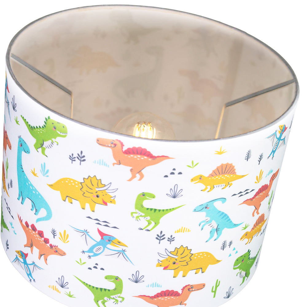 Modern and Colourful Dinosaurs Childrens Cotton Fabric Lamp Shade - 25cm Image 3