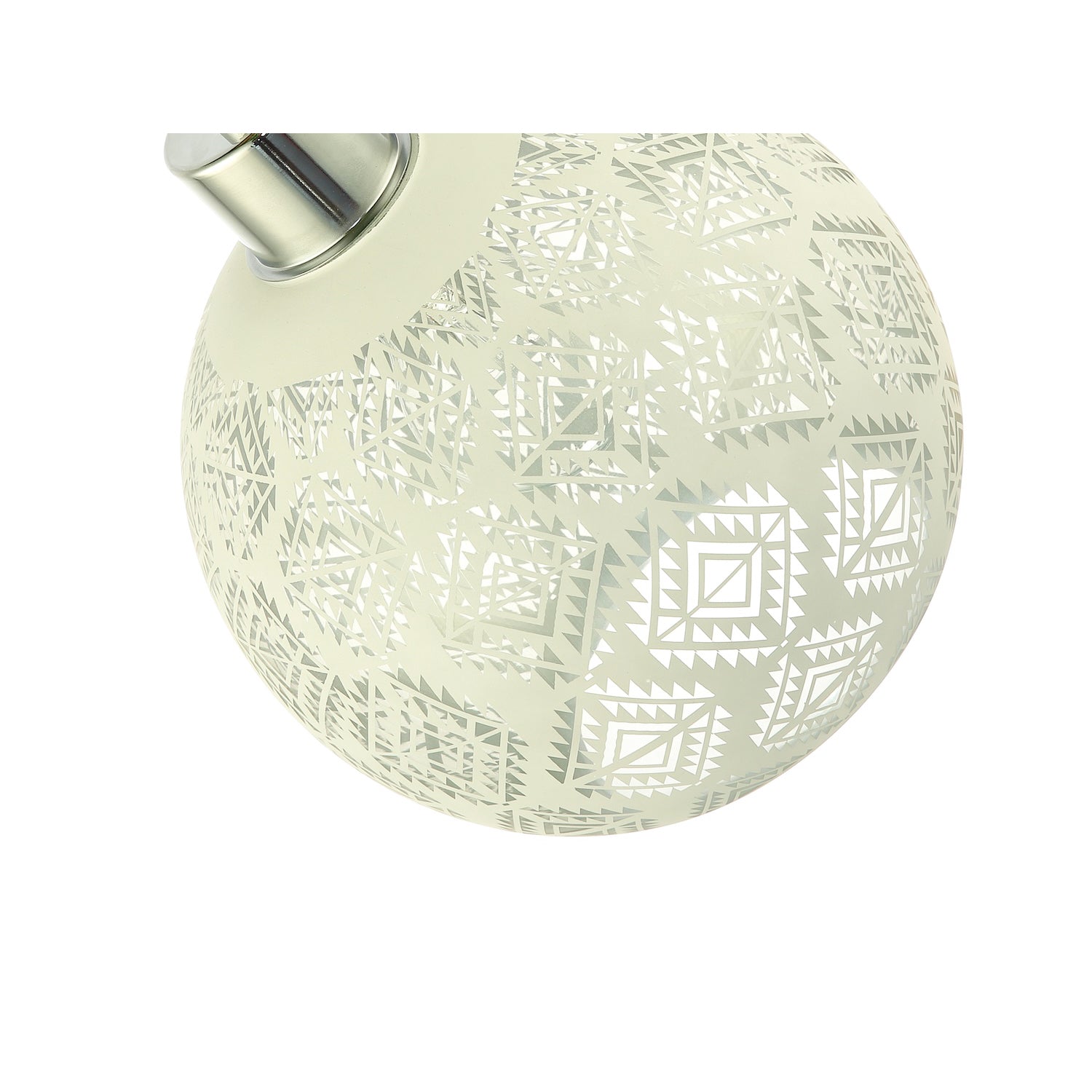 Modern Round Matte White Pendant Lighting Shade with Laser Cut Diamond Shapes Image 4