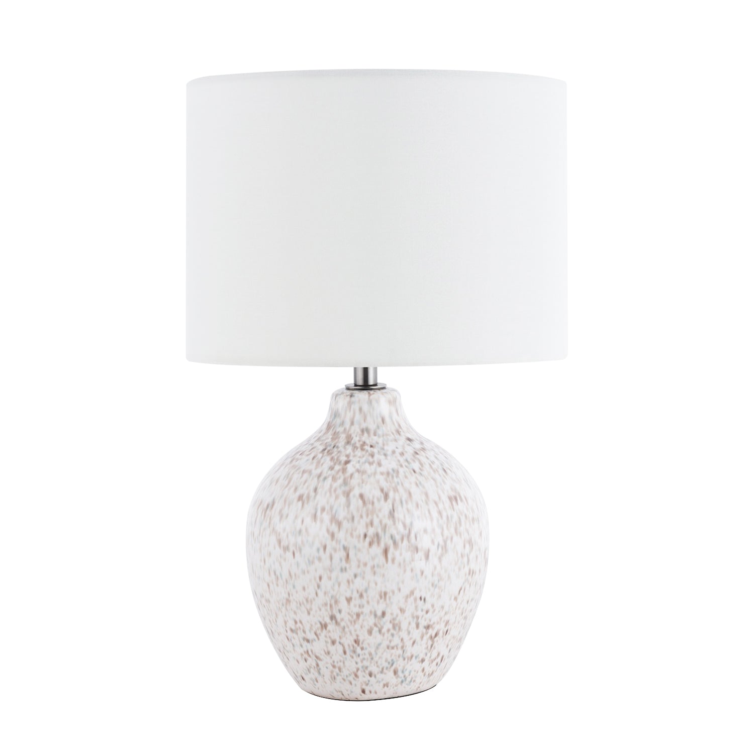 Taupe and Cream Gloss Snowflake Design Ceramic Table Lamp Base with Clear Cable Image 5