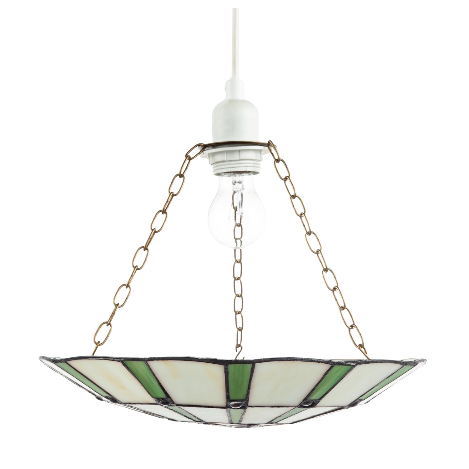 Forest Green and Pink Floral Tiffany Stained Glass Pendant Lamp Shade Image 3